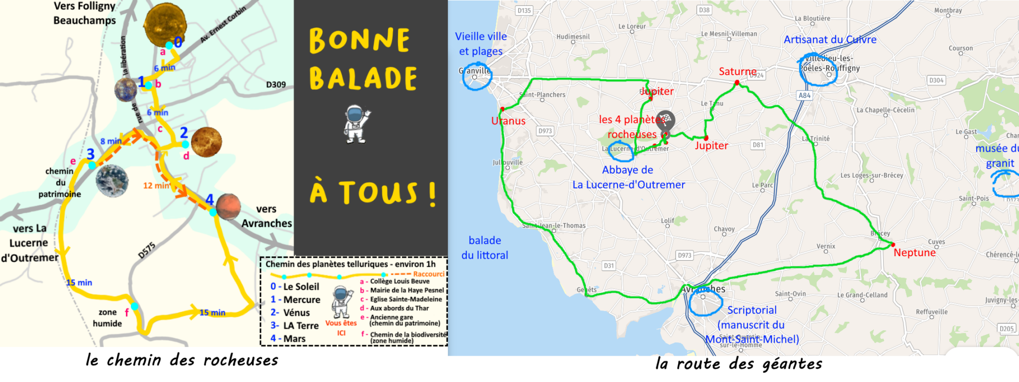Carte du chemin de la balade Sol50